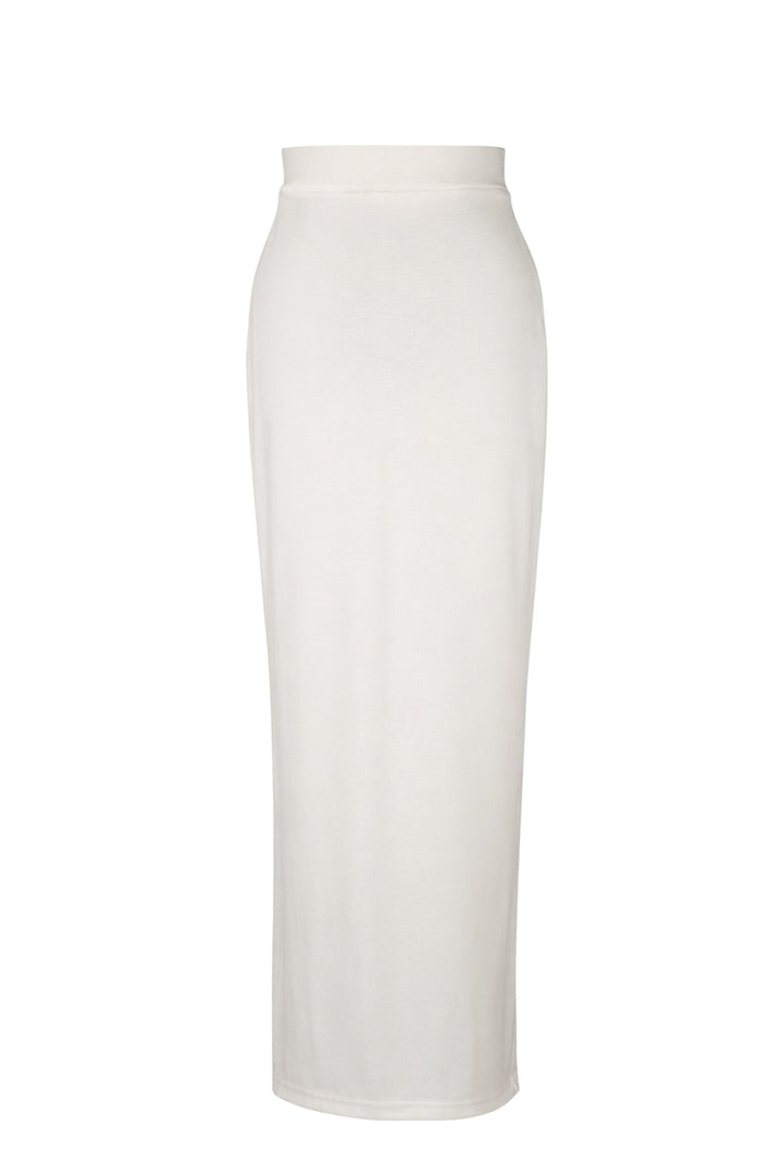 White pencil skirt on a white background