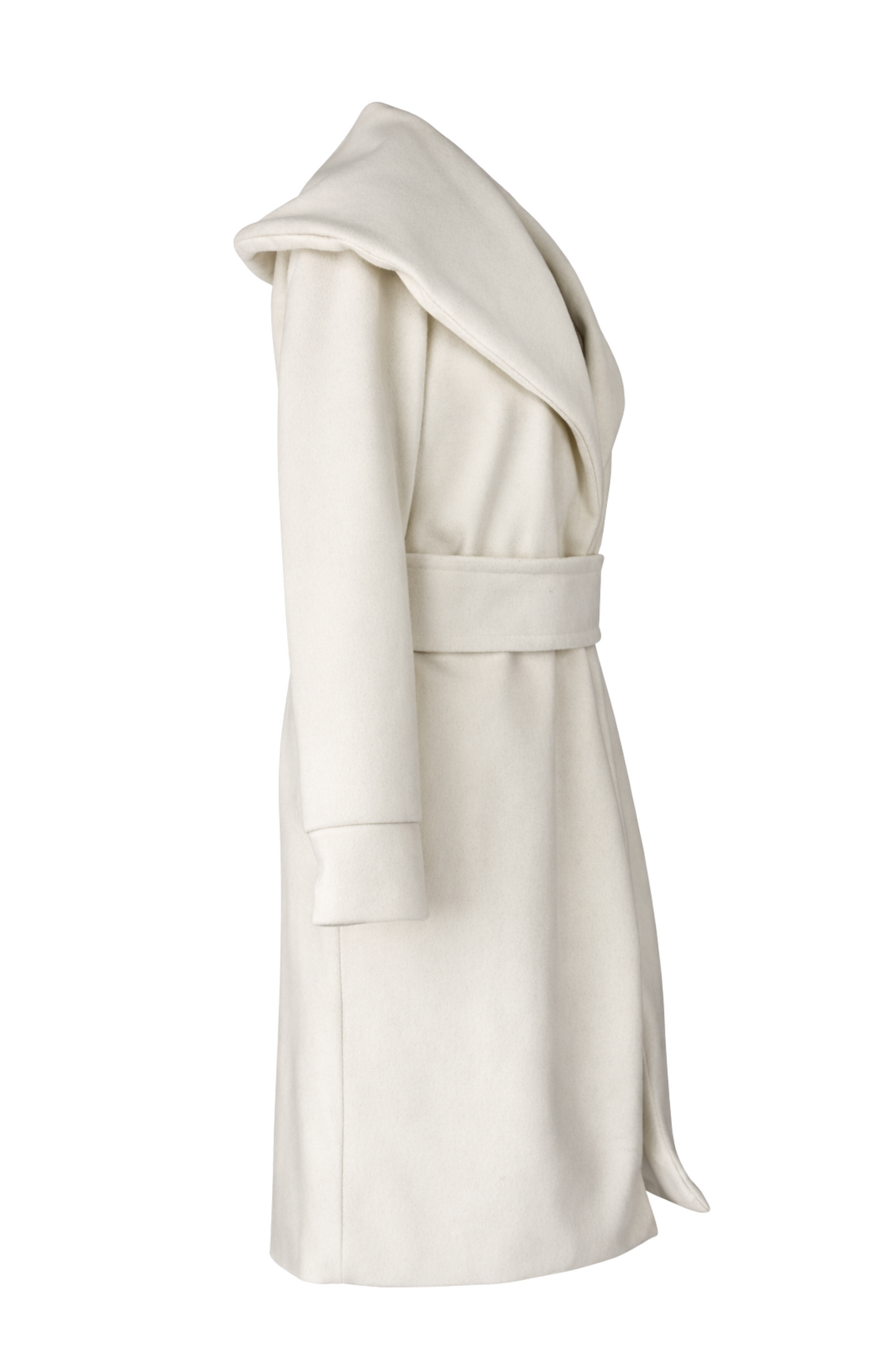 White coat with a belt on a white background