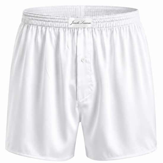 White boxer shorts on a white background