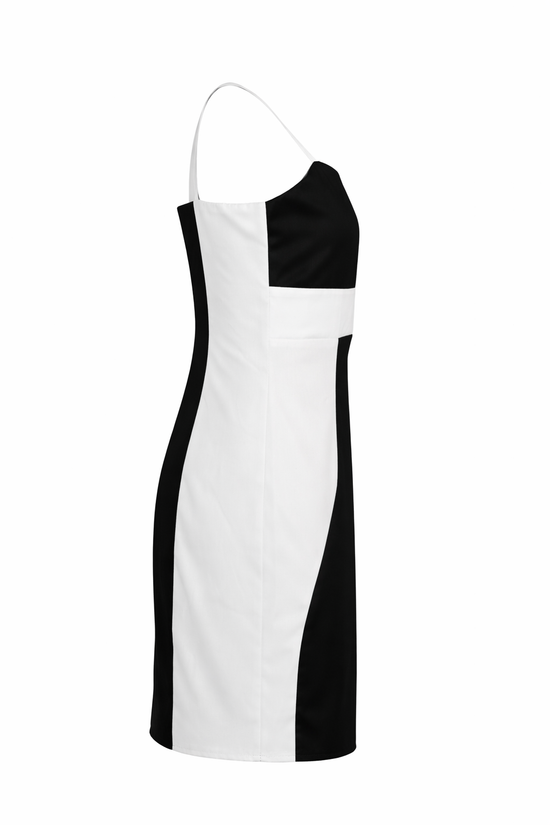 Black and white dress on a white background