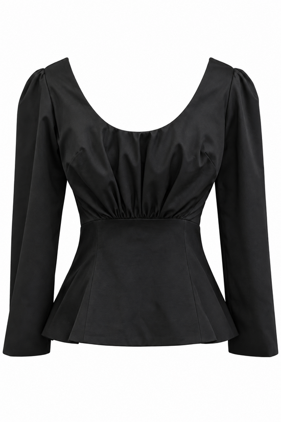 White cashmere and cotton Bella Blouse front view