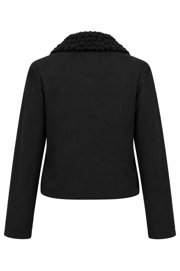 Suede Jacket — Women's Faux Suede Jacket With Fur