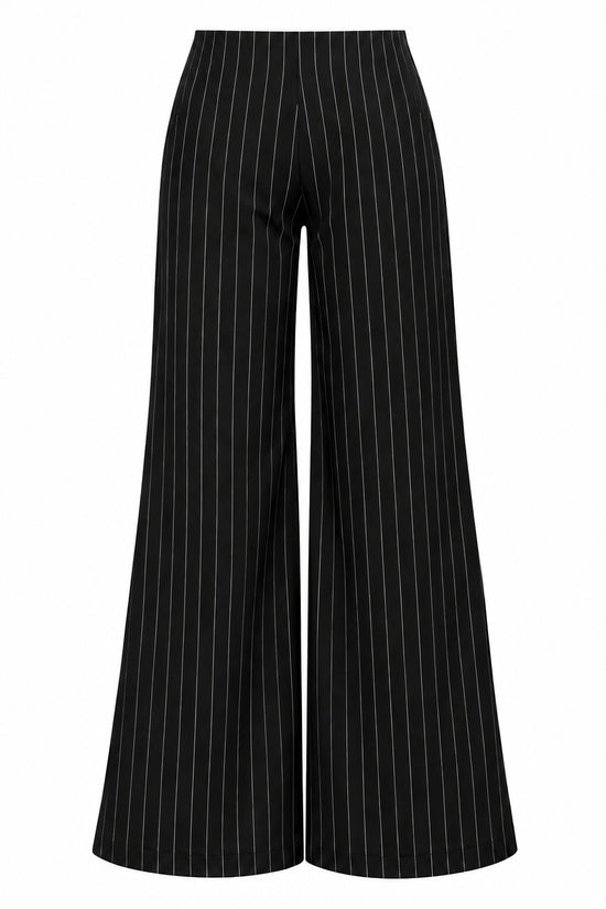 Black pinstripe Grace Trousers back view