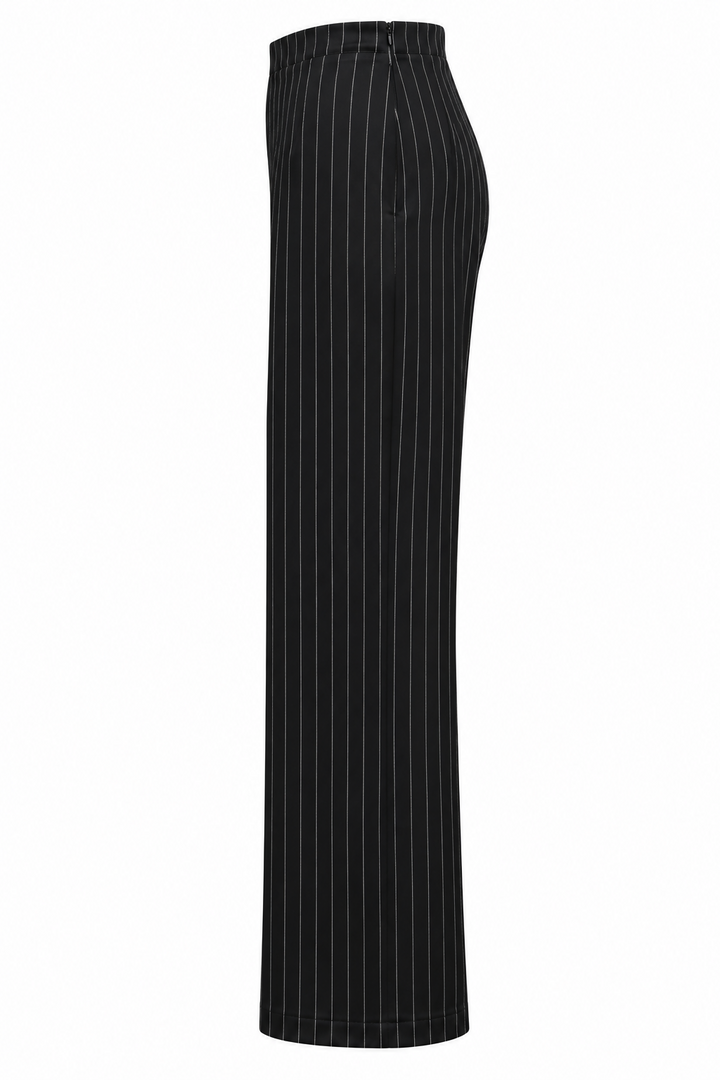 Black pinstripe Grace Trousers side view