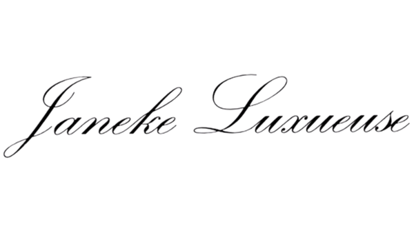 Cursive text 'Janeke Luxueuse' on a white background