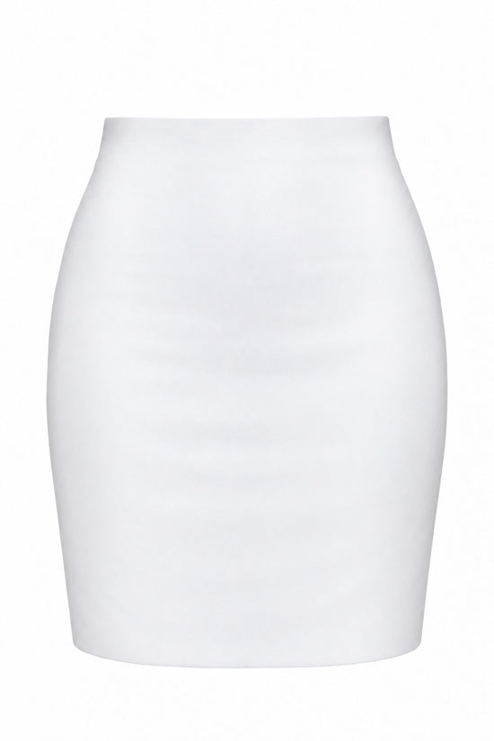 White duchess satin Tish Skirt front view