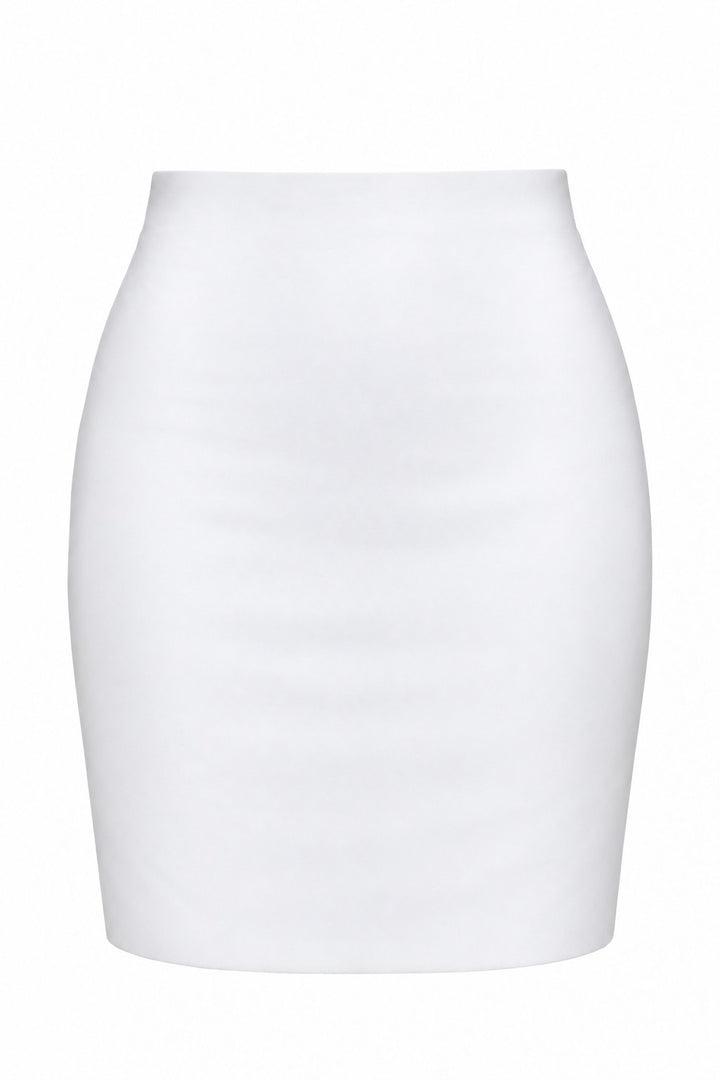 White duchess satin Tish Skirt front view