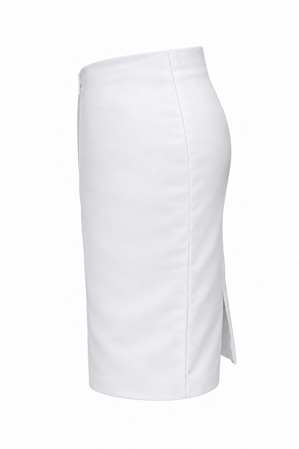 White duchess satin Tish Skirt side view