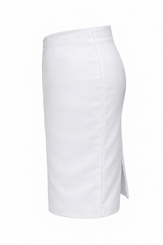 White duchess satin Tish Skirt side view